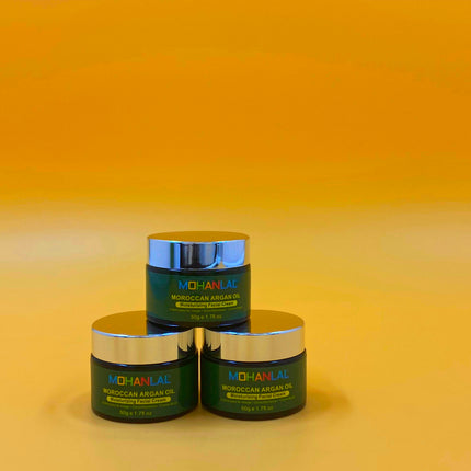 MOHANLAL® ARGAN OLIE GEZICHTSCREME 50ML | universeel, diepe reiniging, verzacht, hydrateert, natuurlijke glans, vitamine E | alle soorten huid