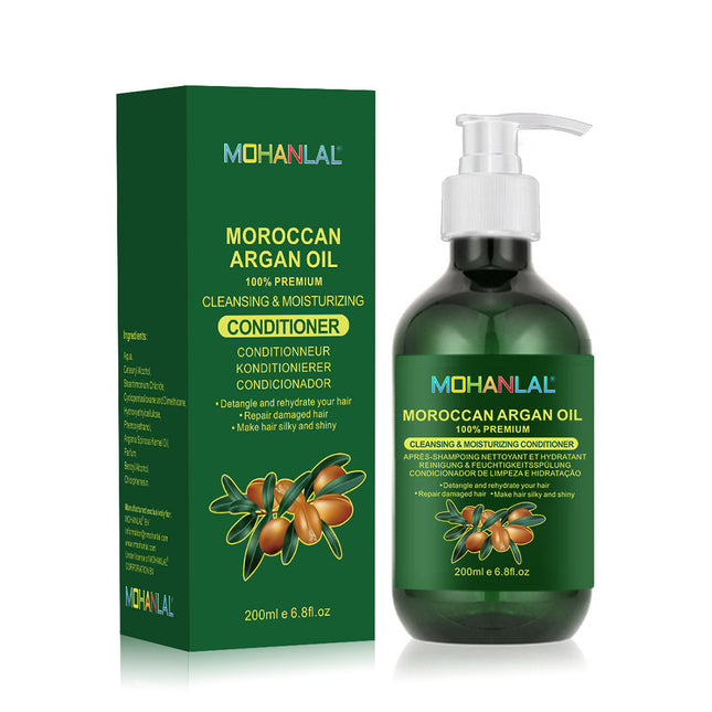 MOHANLAL® ARGANOLIE CONDITIONER 200ML | vermindert haaruitval, verwijdert droogheid, herstelt de gezondheid van het haar, herstelt beschadigd haar, maakt het haar zijdezacht en glanzend, voegt vocht toe | alle haartypes