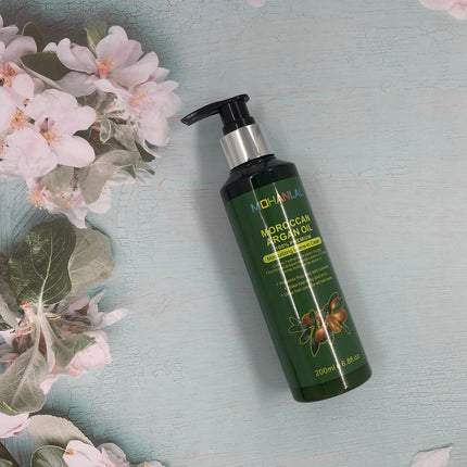 MOHANLAL® ARGANOLIE LEAVE-IN CREAM 200ML | hittebeschermende krulstyling, herstelt beschadigd haar zoals droog, geknoopt, gespleten, kroeshaar | alle haartypes