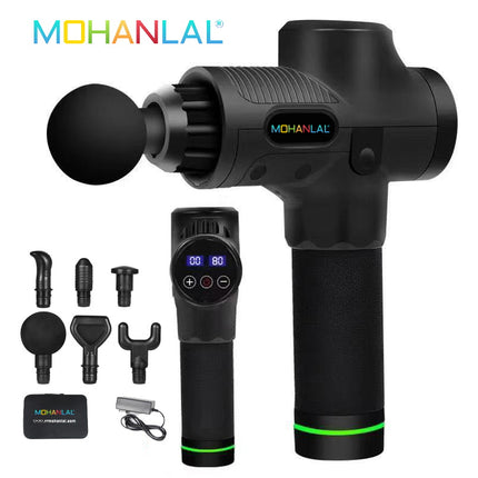 MOHANLAL® Massage Acupressuur Compressie Shiatsu Vibratie Klop & Rolmassage LED touchscreen met 6 massagekoppen in luxe koffer | Professioneel hand massage apparaat