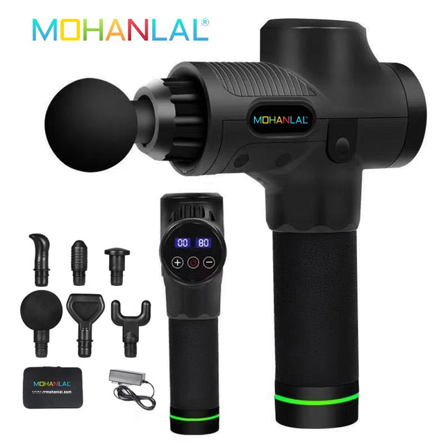 MOHANLAL® Massage Acupressuur Compressie Shiatsu Vibratie Klop & Rolmassage LED touchscreen met 6 massagekoppen in luxe koffer | Professioneel hand massage apparaat
