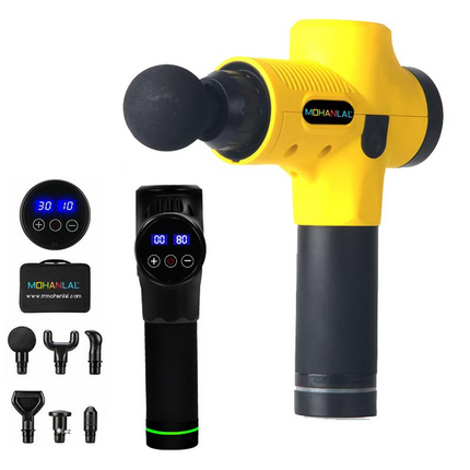 MOHANLAL® Massage Acupressuur Compressie Shiatsu Vibratie Klop & Rolmassage LED touchscreen met 6 massagekoppen in luxe koffer | Professioneel hand massage apparaat