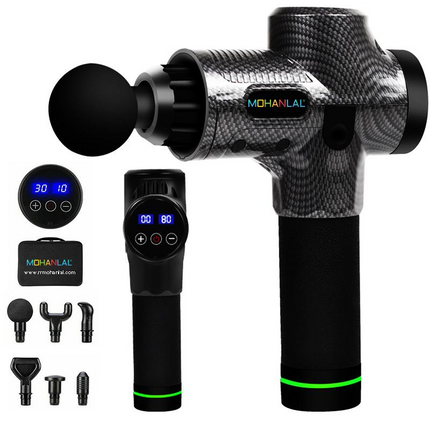 MOHANLAL® Massage Acupressuur Compressie Shiatsu Vibratie Klop & Rolmassage LED touchscreen met 6 massagekoppen in luxe koffer | Professioneel hand massage apparaat